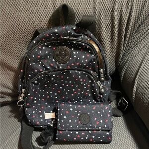 Kipling backpack and wallet
